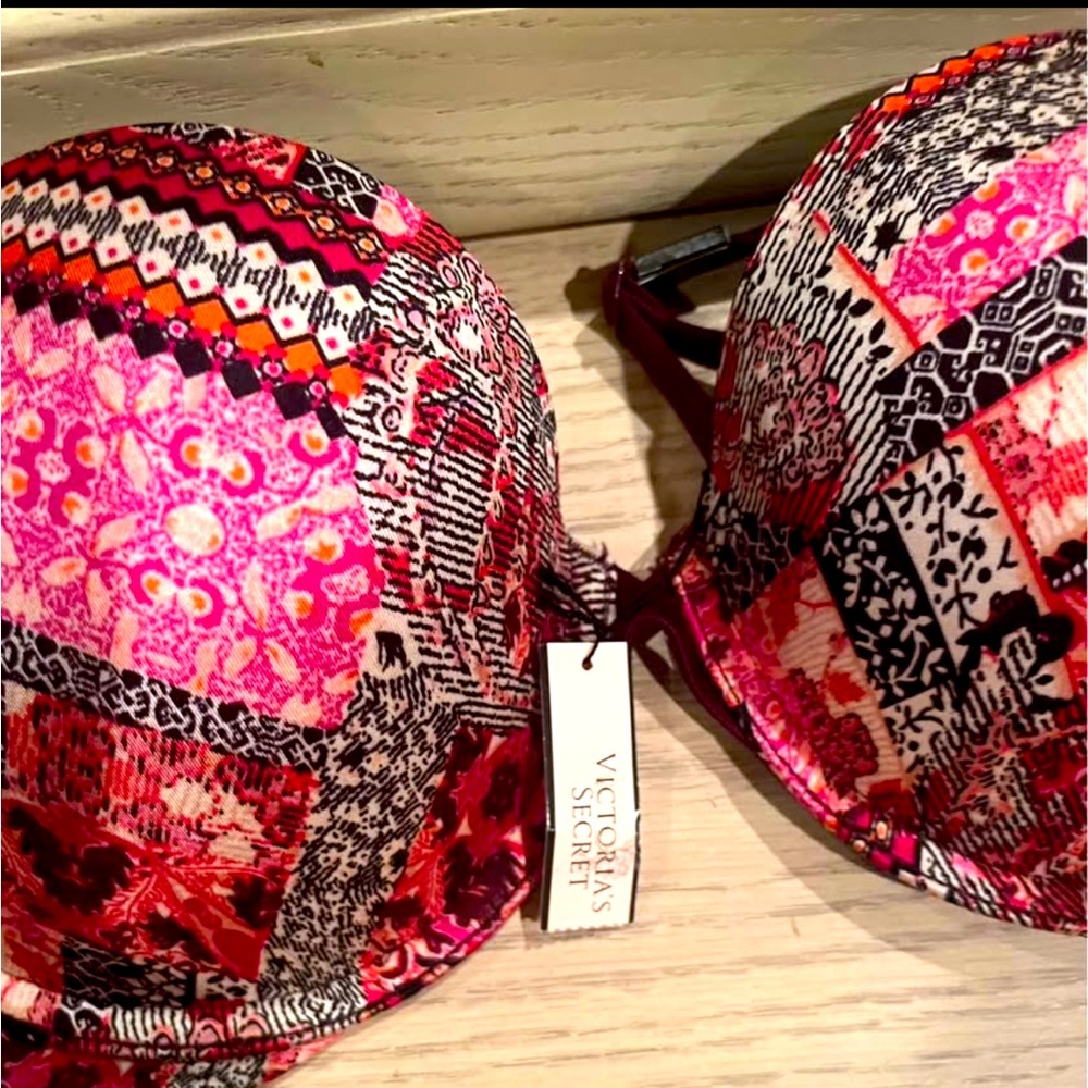 Victoria's Secret Patchwork Pink and Black Bra